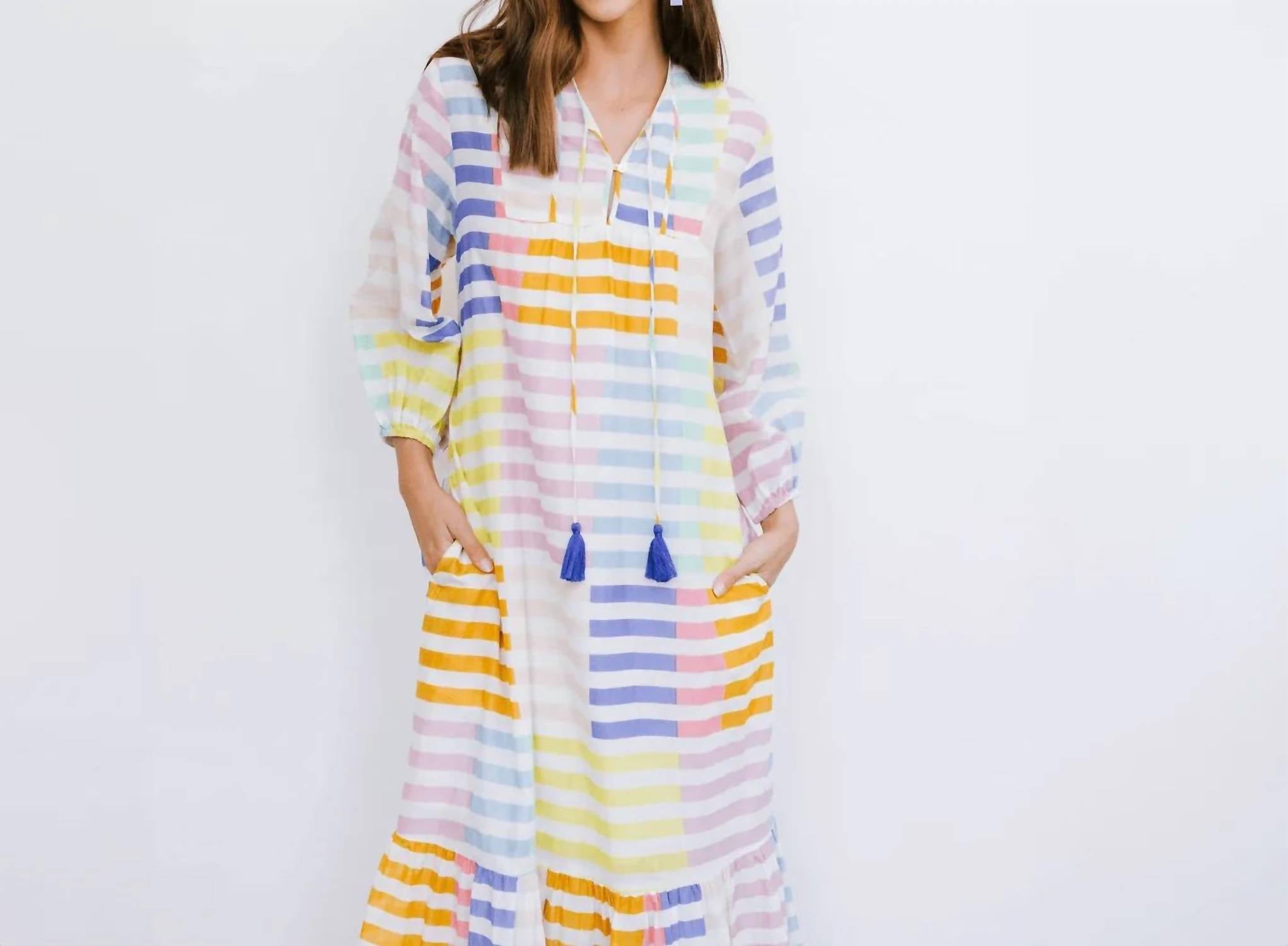 Sunshine Tienda - Colorful Copa Stripe Dress