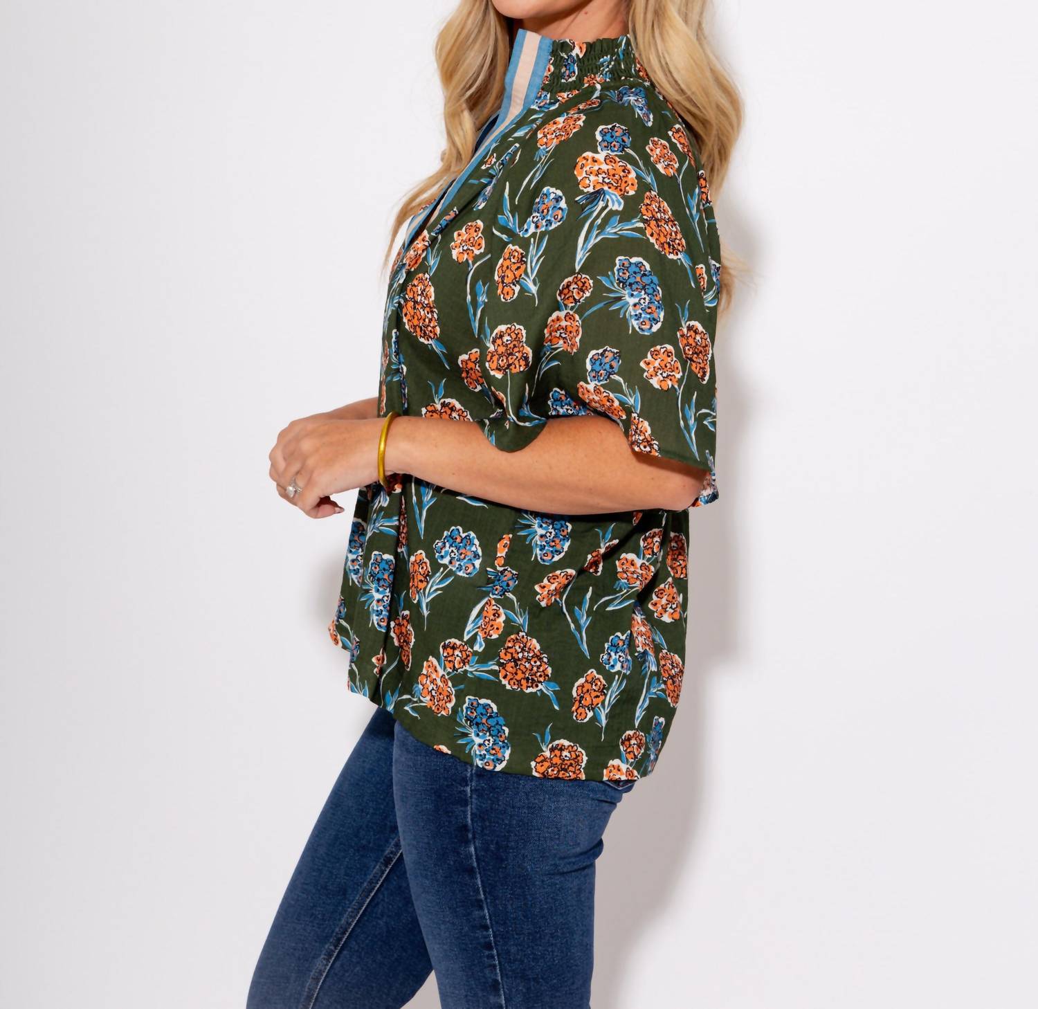 Thml - Garden Bloom Split Neck Top