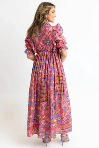Karlie - Isla Kaleidoscope Puff Sleeve Maxi Dress