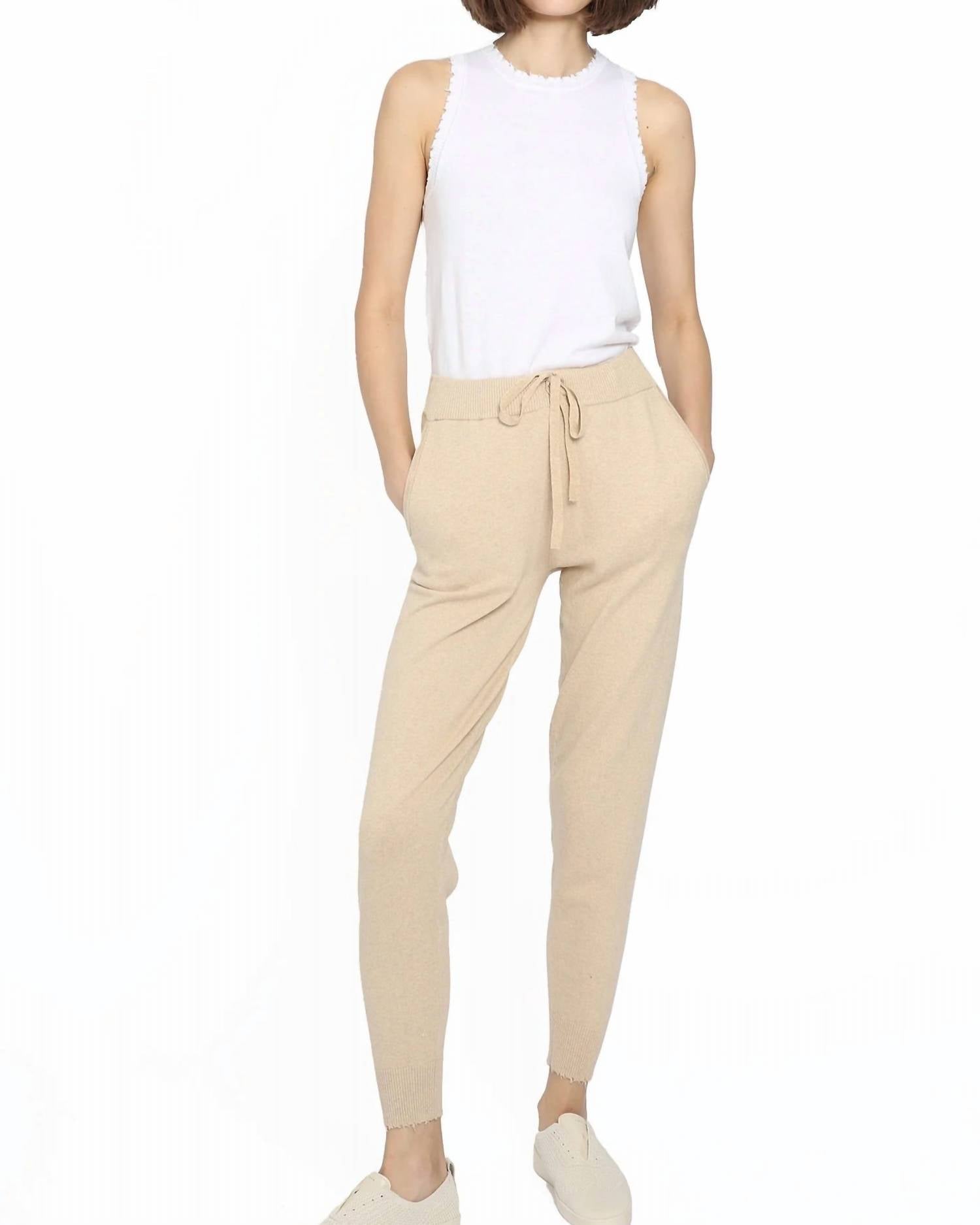 Minnie Rose - Cotton Cashmere Frayed Jogger