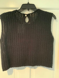 Elle Grey - Women's Sleeveless crochet knit top with crew neckline