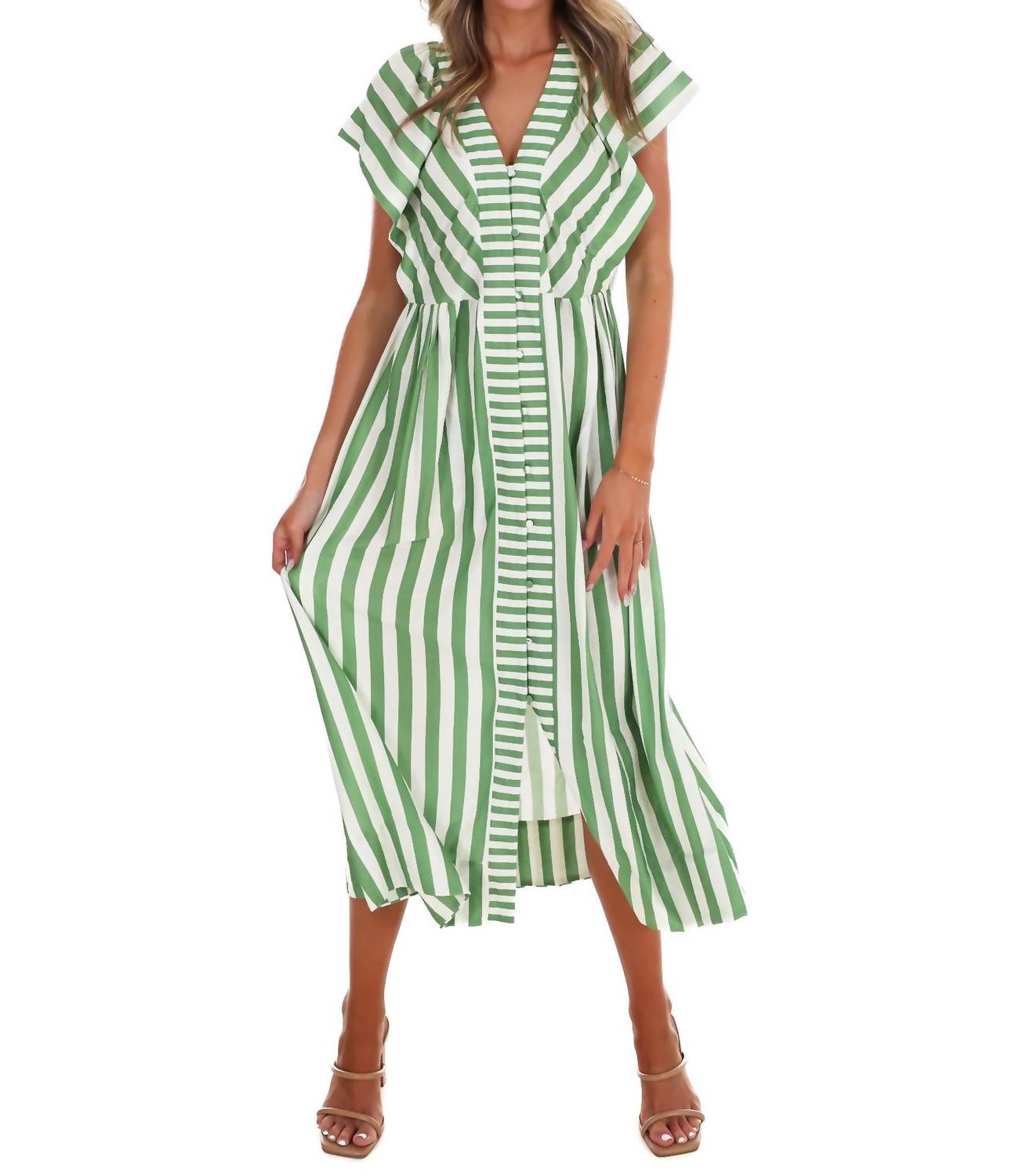 Umgee - Women's Hometown Honey Stripe Midi Dress