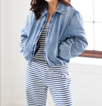 Blanknyc - Bottomless Brunch Denim Bomber Jacket