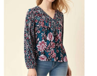 Band Of The Free - Josie Floral Print V-neck Blouse