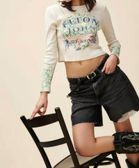 Daydreamer - Elton John Floral Pointelle Long Sleeve Top