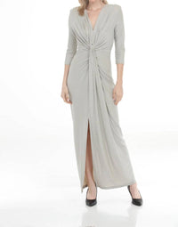 Joseph Ribkoff - Sparkle Knit Draped Front Long Dress