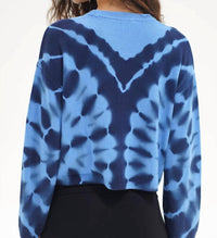 LNA Caprina Tie Dye Sweater in tyrrhenian blue - women's sweater - detail view