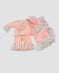 Haute Baby - Baby Blanket With Lace Trim