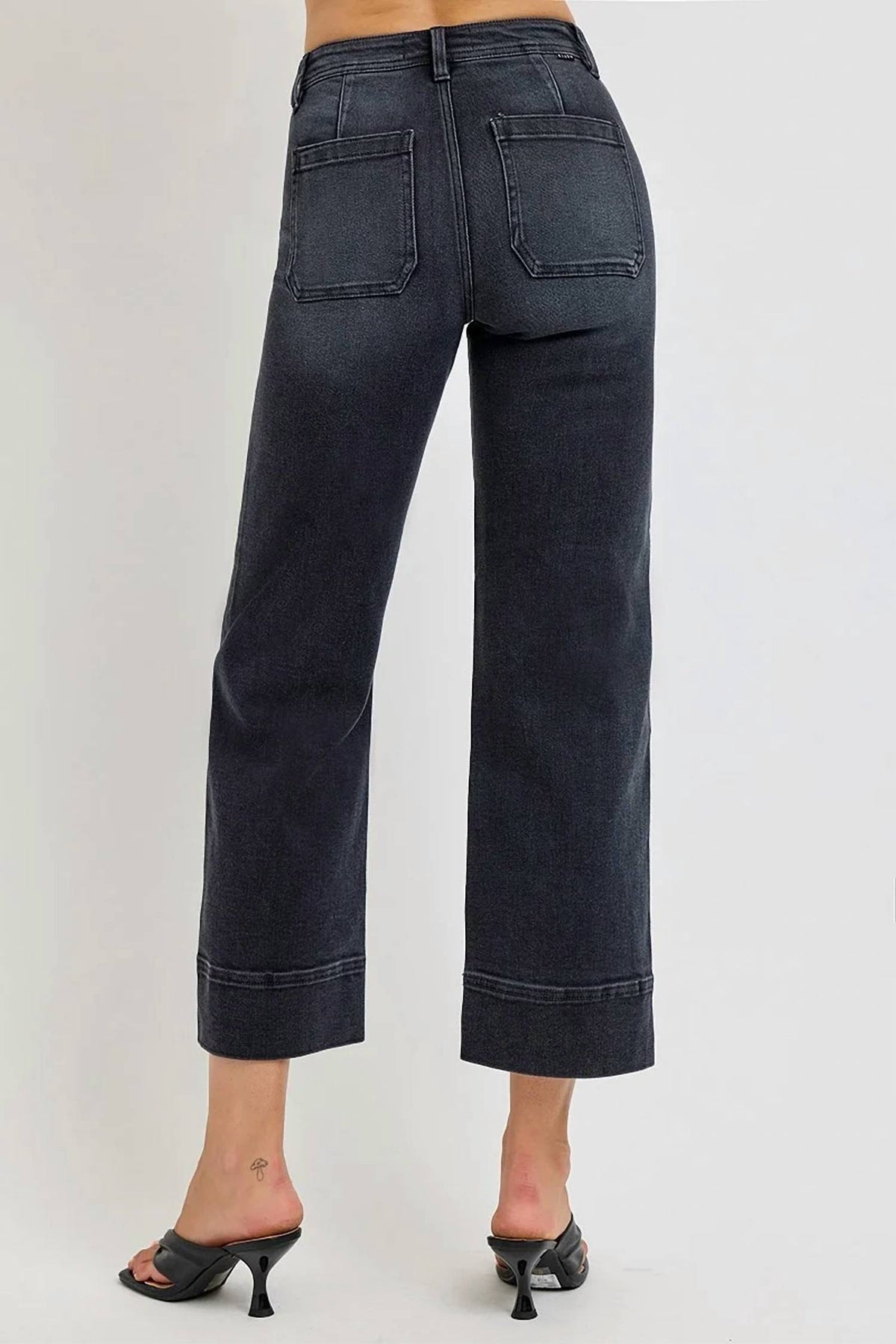 Risen - High Rise Crop Wide Jeans