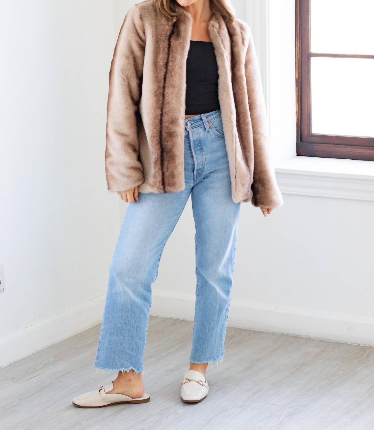 Line And Dot - City Faux Fur Jacket