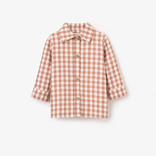 Elegant Baby - Unisex Kids Gingham Button Down Shirt