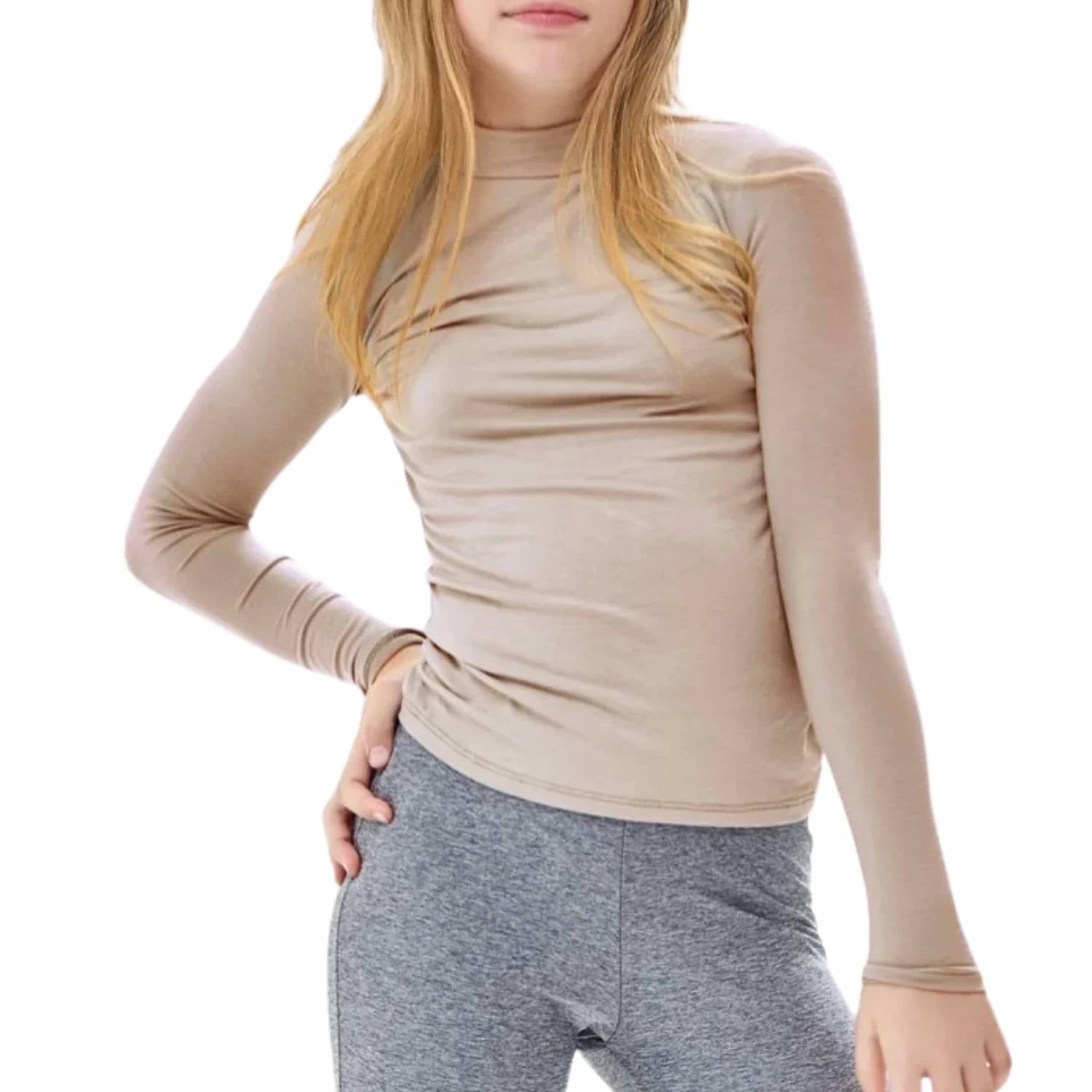 Good Girl - Mock Neck Long Sleeve Knit Top