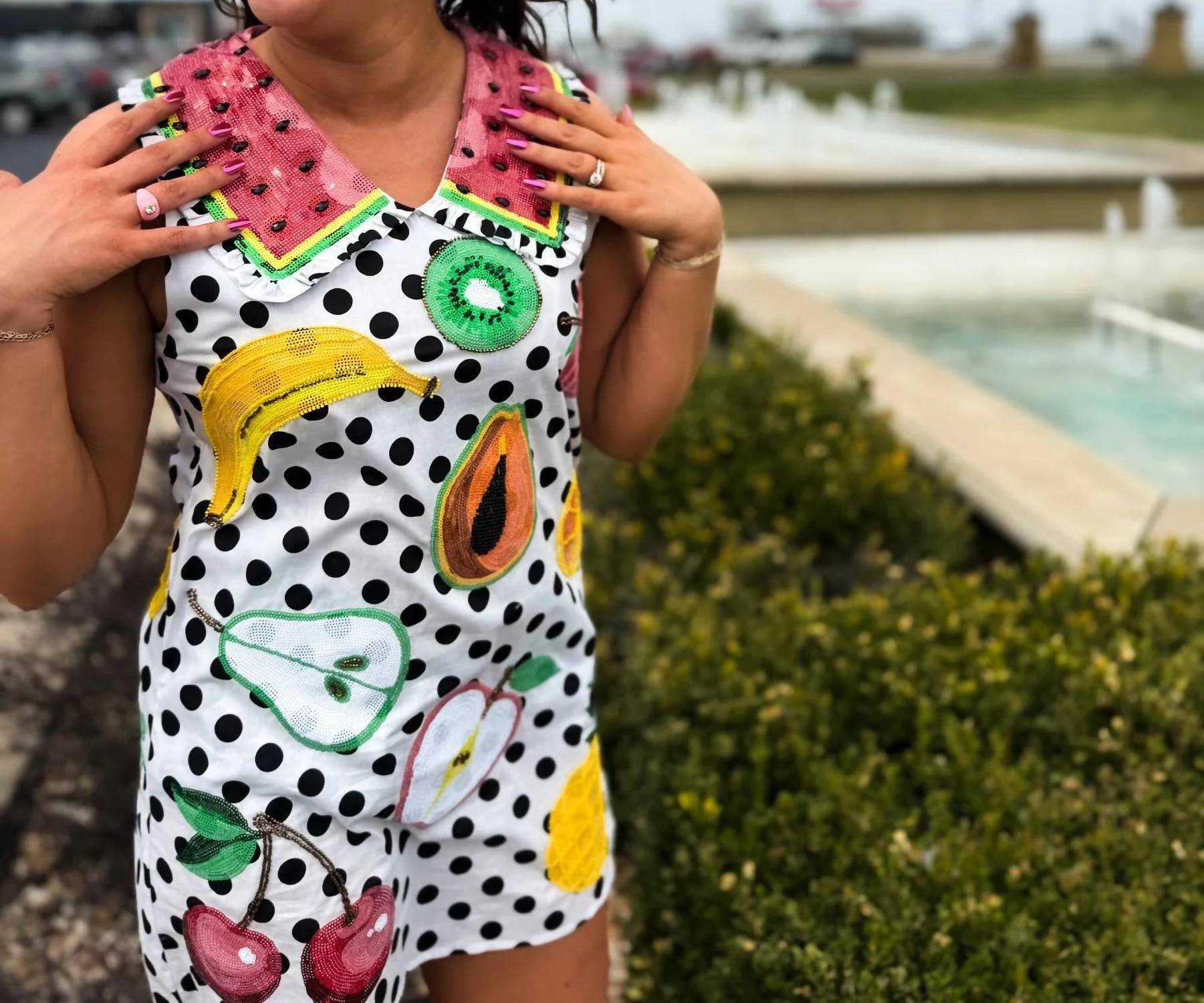 Queen Of Sparkles - Polka Dot Fruit Tank Dress