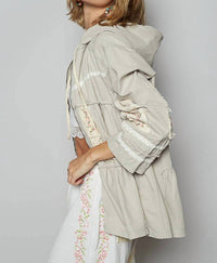 Pol - Peplum Patch Hooded Jacket