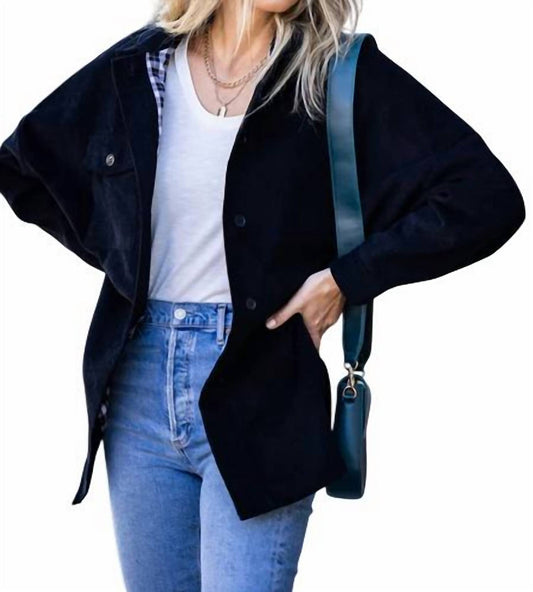 Amaryllis - Plaid Lined Corduroy Shacket