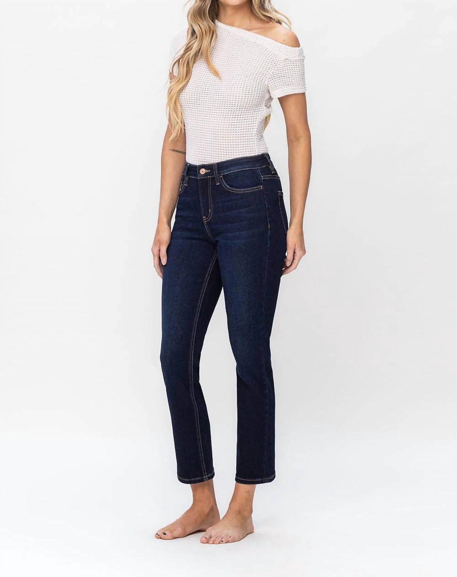 Vervet By Flying Monkey - High Rise Ankle Slim Straight Jeans