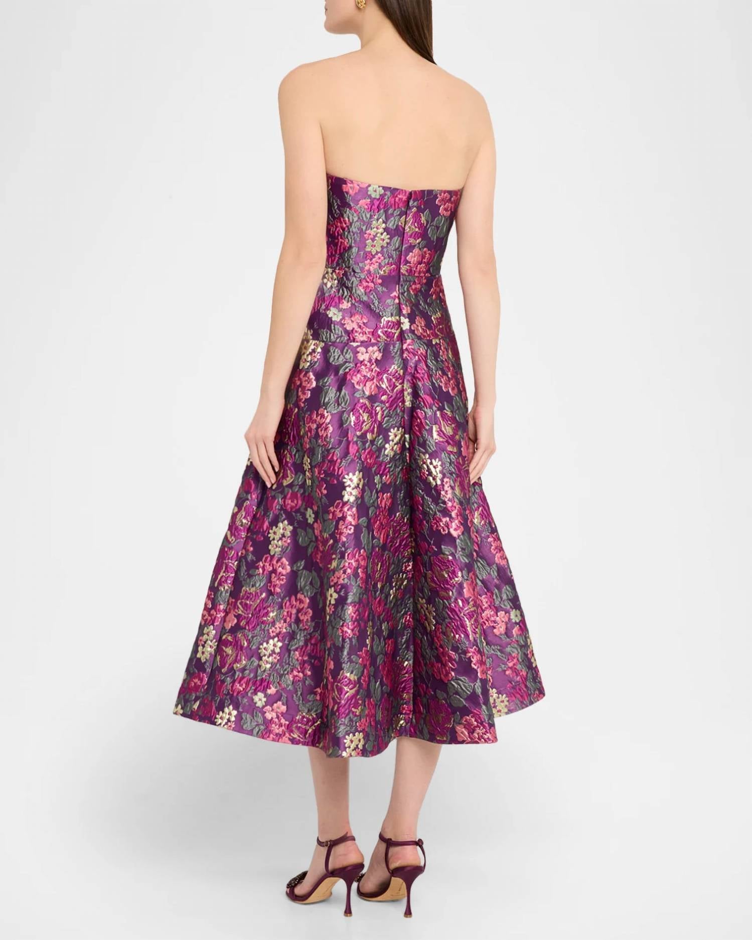 Theia - Carolina Strapless Midi Dress