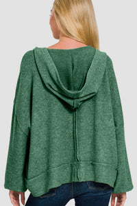 Zenana - Brushed Hacci Exposed Seam Hoodie