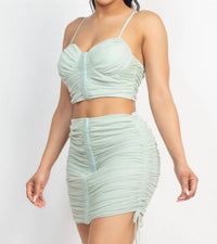 Shop Iris Basic - Krystal Skirt And Bra Top Set