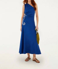 Farm Rio - Seahorse Embroidery One-shoulder Midi Dress