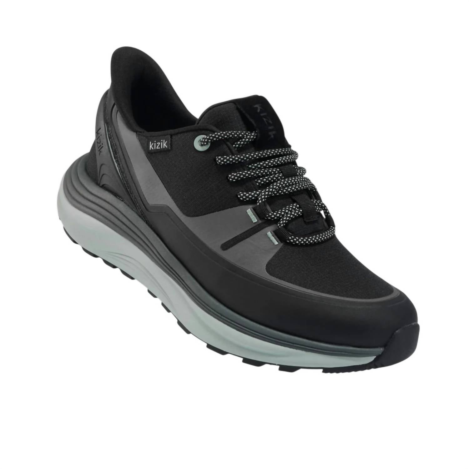 kizik Women's London Low Top Sneakers in black - women's sneaker - detail view