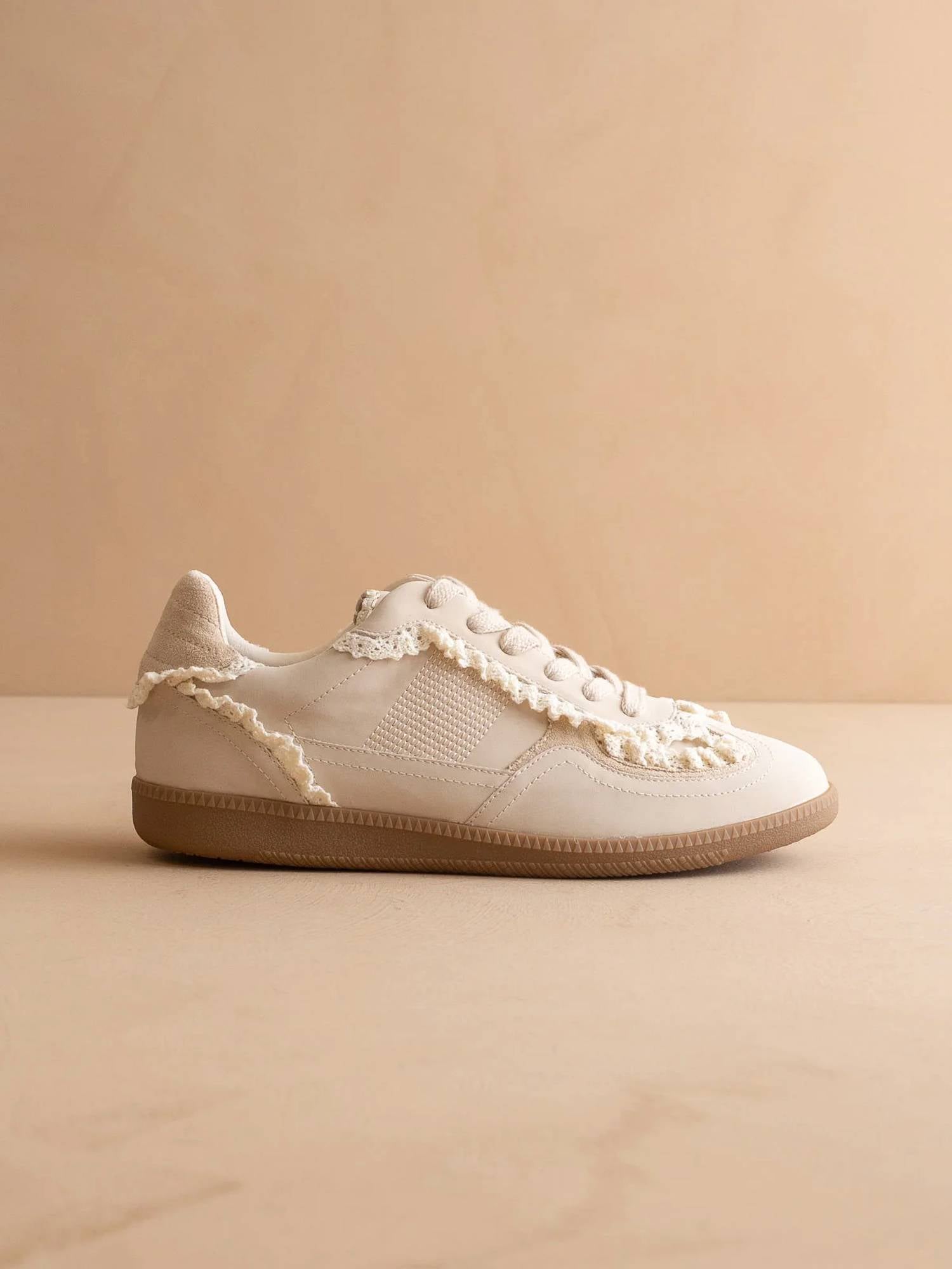 Oasis Society - Women's Lace Trimmed Retro Sneakers