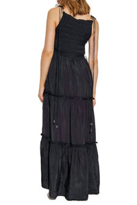 Ganni - Habotai Maxi Smock Slip Dress