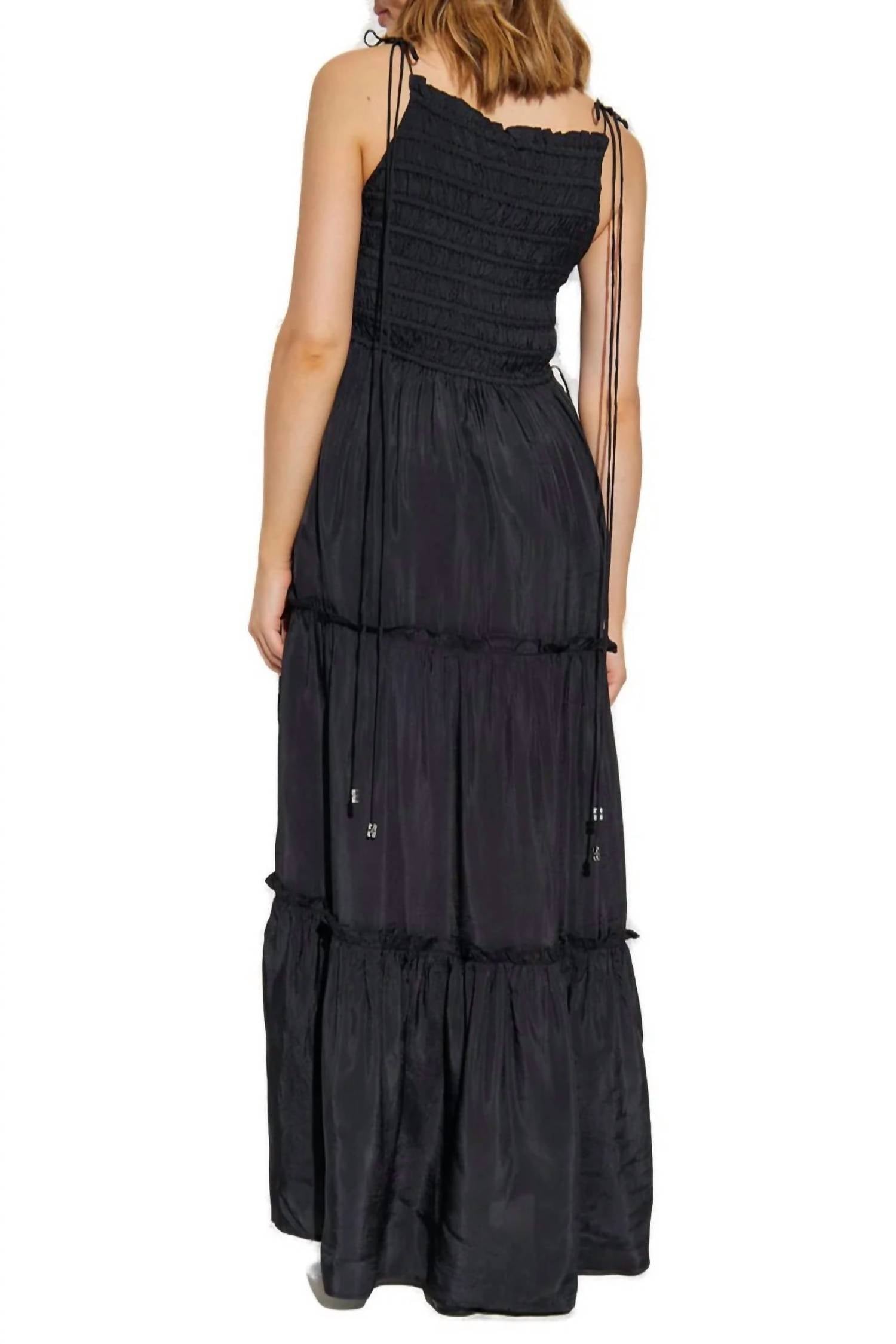Ganni - Habotai Maxi Smock Slip Dress