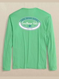 SOUTHERN TIDE Men's Sun Shirt in jade green - men's long sleeve top - detail view