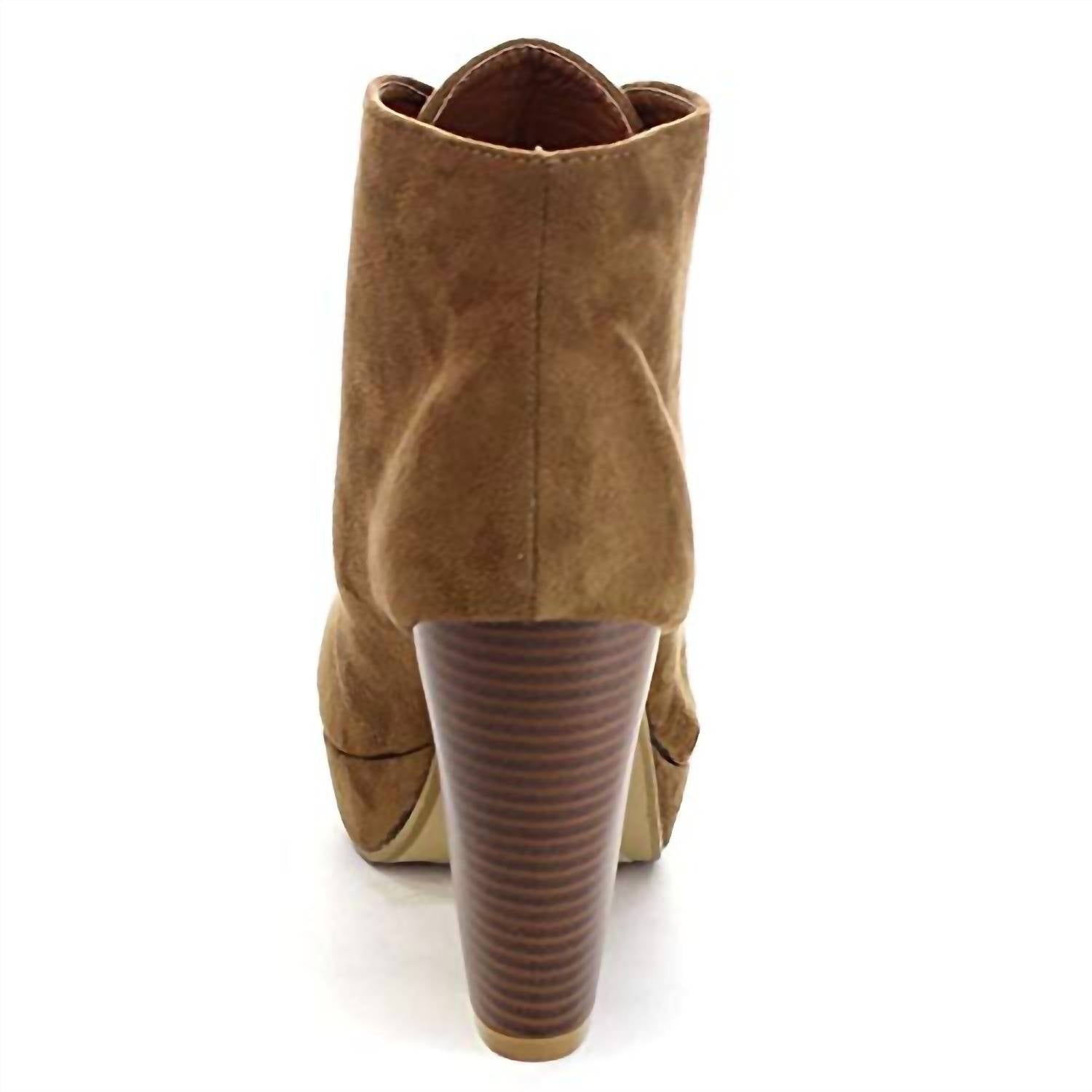 Forever - Women's Camille-86 Chunky Heel Lace Up Ankle Booties