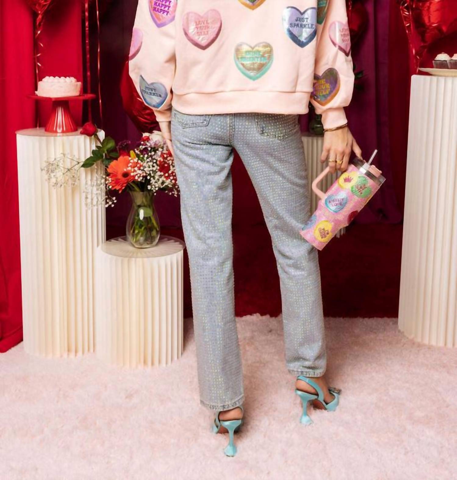 Queen Of Sparkles - Positive Candy Hearts Sweatshirt