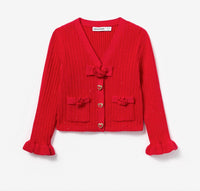 Self-Portrait - Girl's Ribbed Knit Cardigan