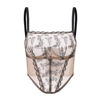 Amour D'Agnette - Women's Kim Embroidery Bustier Top