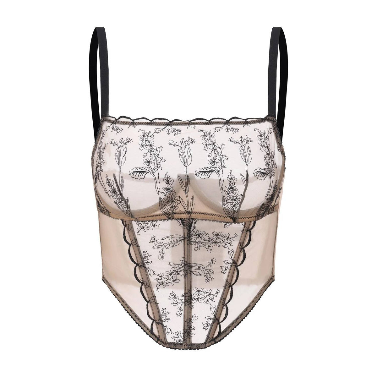 Amour D'Agnette - Women's Kim Embroidery Bustier Top