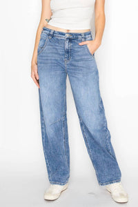 Artemis Vintage - Adjustable Waistband Relaxed Barrel Fit Jeans