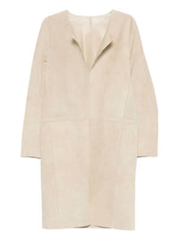Toteme - Collarless Suede Coat