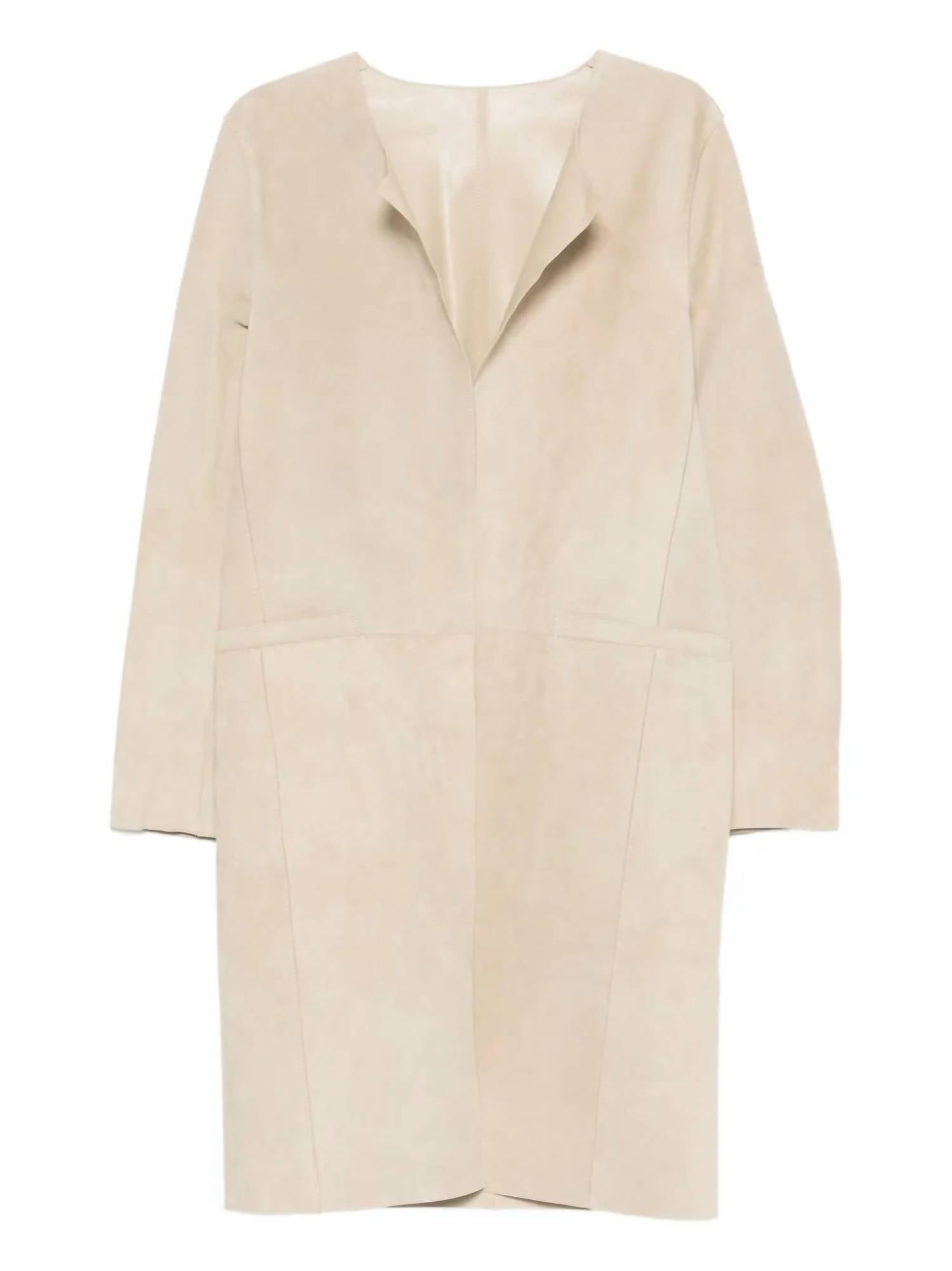 Toteme - Collarless Suede Coat