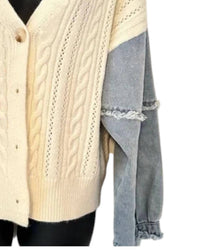 Urban Daizy - Women's Two Tone Sleeve Cardigan