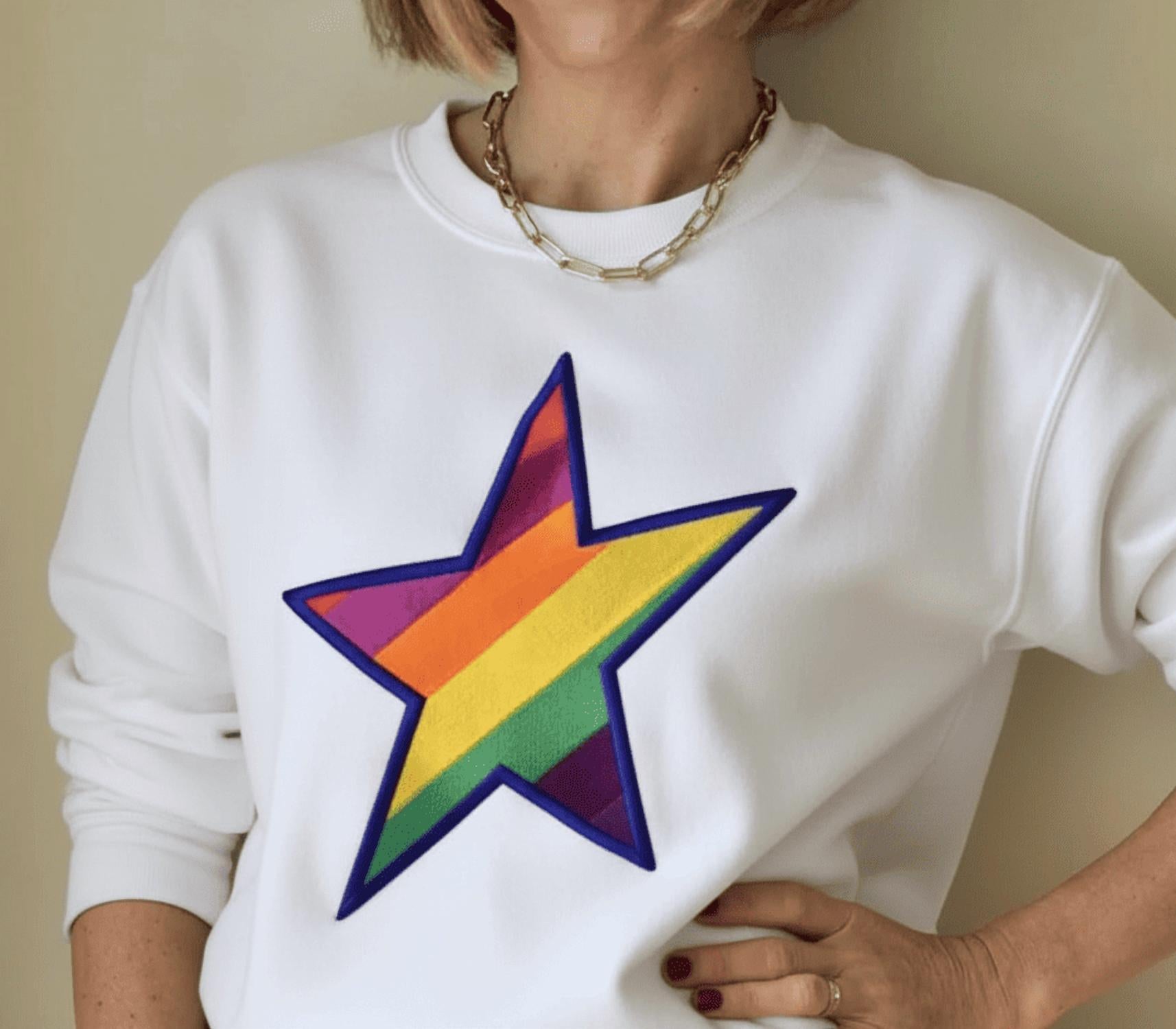 Percy & Nell - Embroidered Rainbow Star Sweatshirt