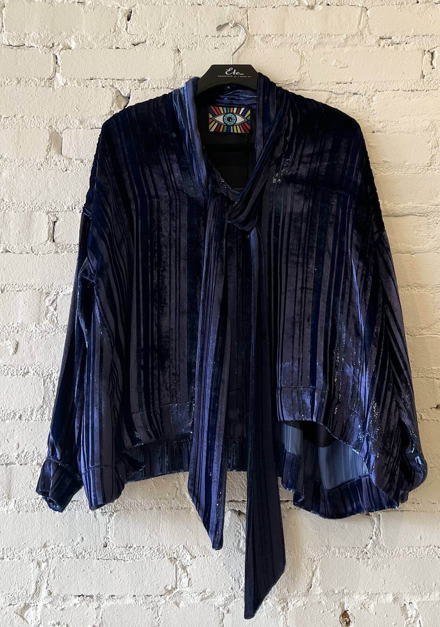 Libertine - Women's Lines Velvet Tie Blouse