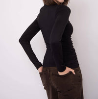 Rd Style - Funnel Neck Ruched Top
