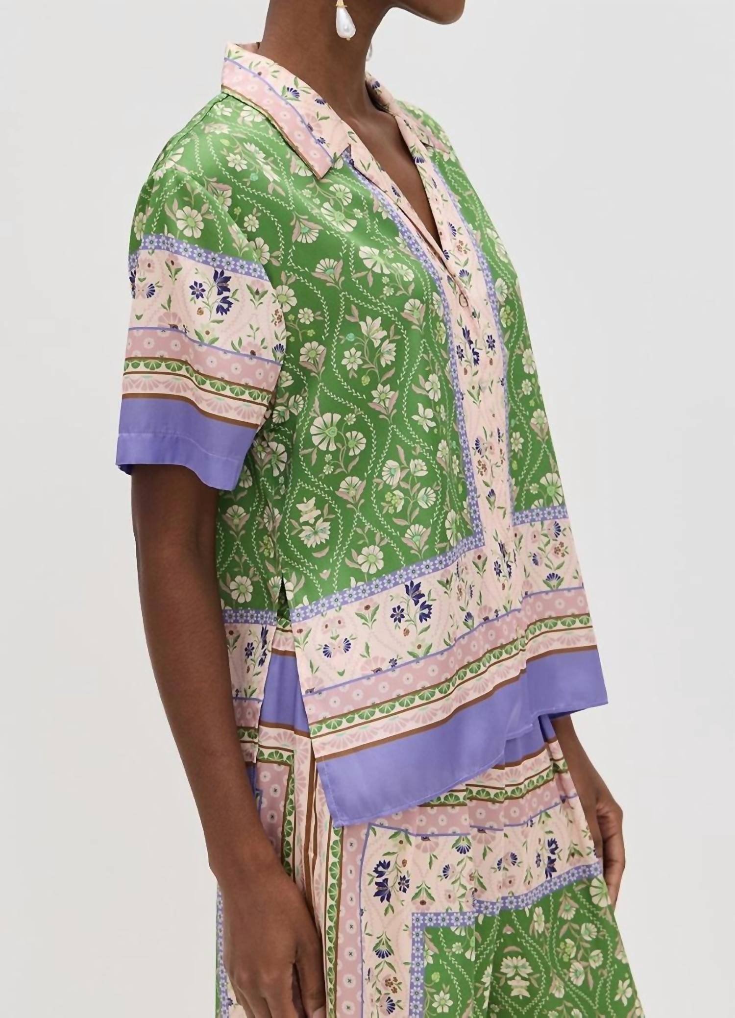 Misa Los Angeles Solange Top in matcha love - women's t-shirt - alternate view