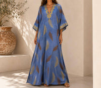 Mystery Resort - Artemis Palm Maxi Caftan Dress