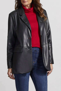Tribal - Faux Leather Blazer