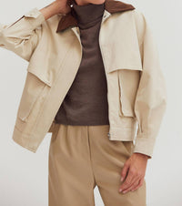 Crescent - Alexis Contrast Collar Canvas Barn Jacket