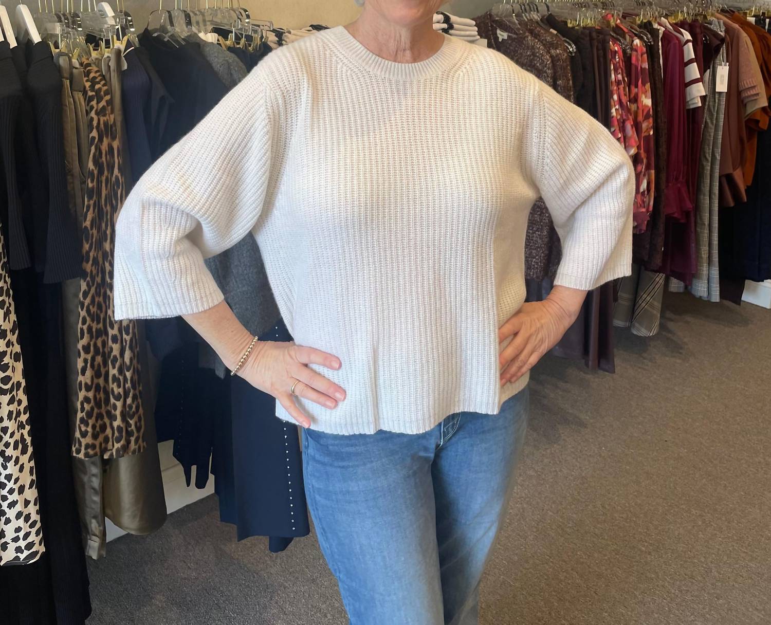 Autumn Cashmere - Elbow Sleeve Shaker Crew Top