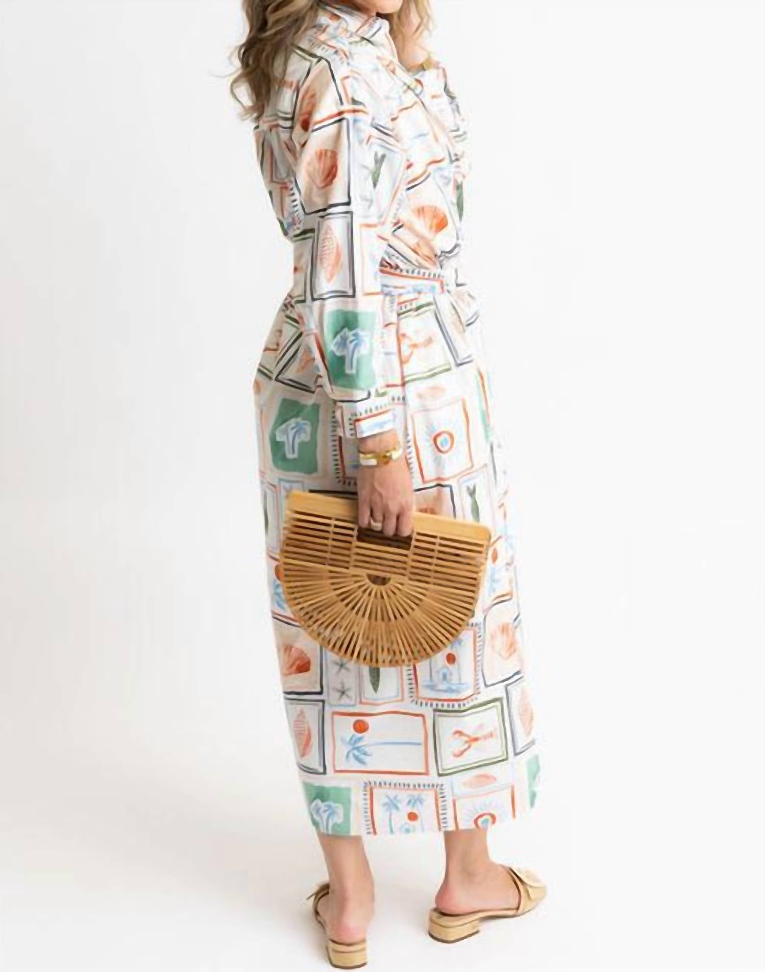 Karlie - Karlie Capri Travel Print Shirt Dress