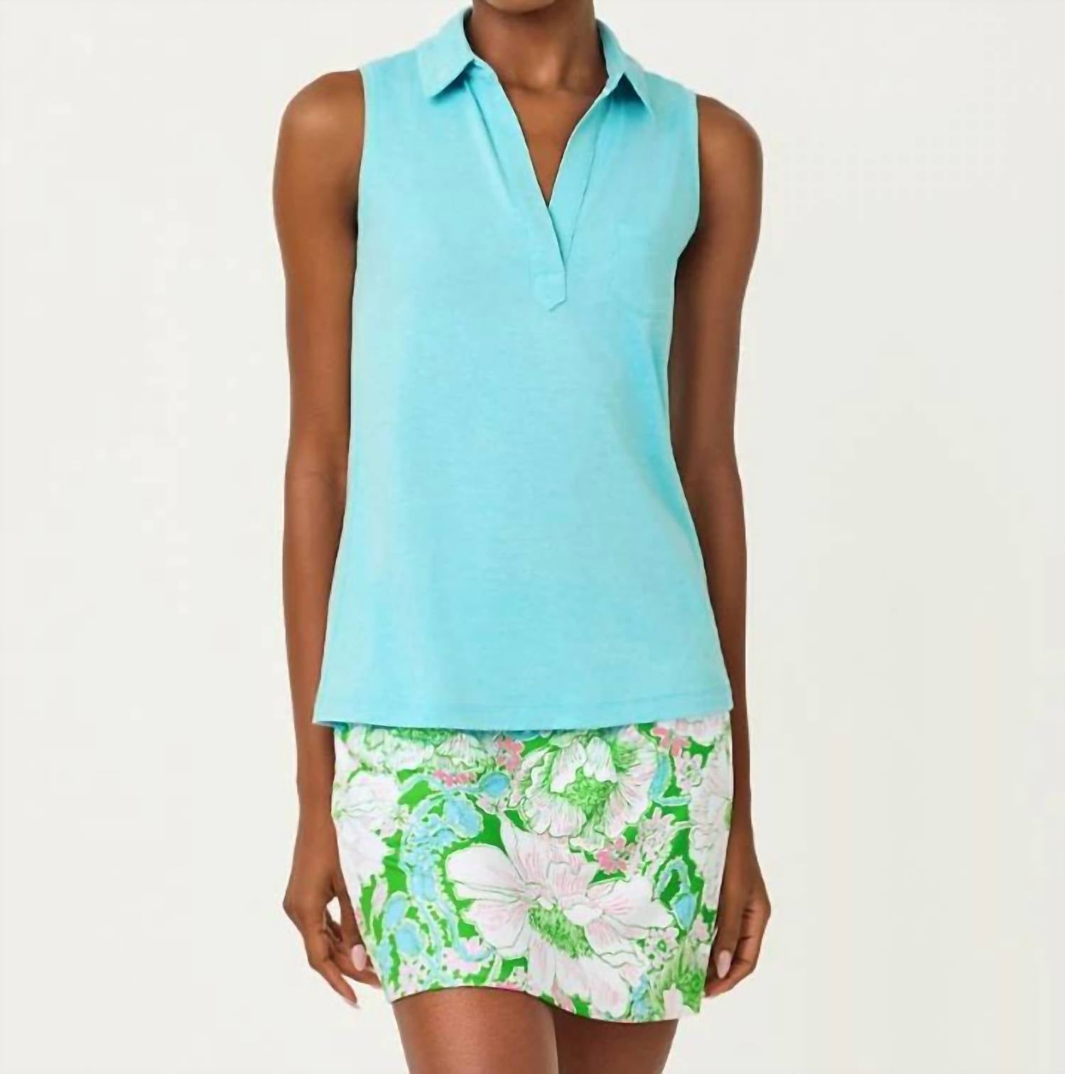 Lilly Pulitzer - DUNE UPF 50+ SLEEVELESS POLO