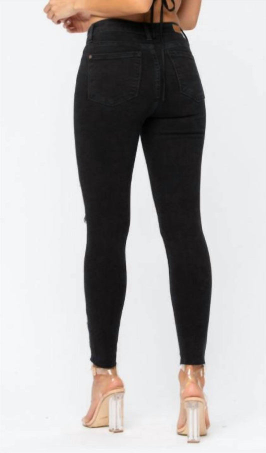 Judy Blue - Leopard Patch Skinny Jeans