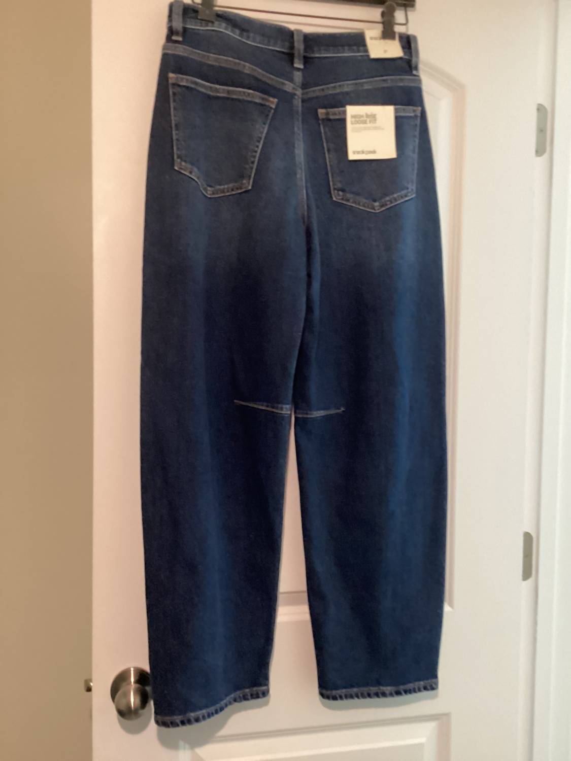 sneak peek Women's Winnie Barrel Leg Jeans in dark wash - women's jeans - detail view